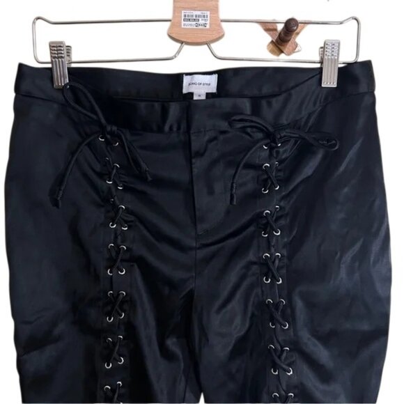 Song of Style from Revolve black Ewan lace up skinny fit trouser pants size M - Picture 3 of 7